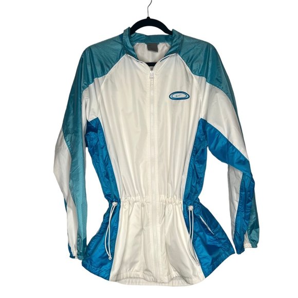 Nike Jackets & Blazers - Vintage NIKE 90's Windbreaker Track Suit Set Blue White Cinched Women's Size L